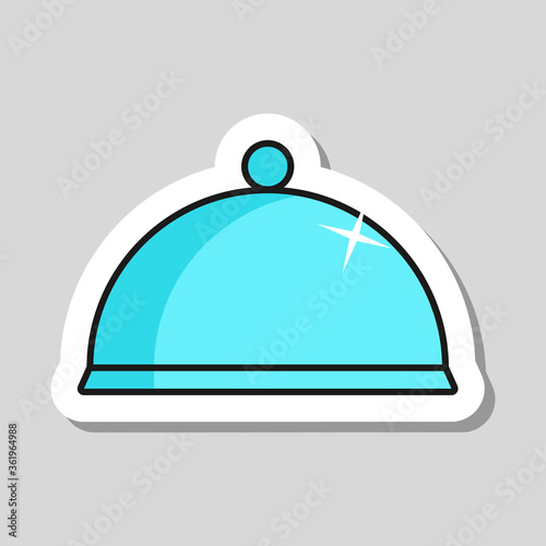 Cloche, food tray vector icon. Kitchen appliance