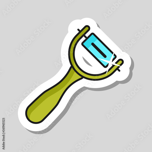 Peeler vector icon. Potato peeler sign