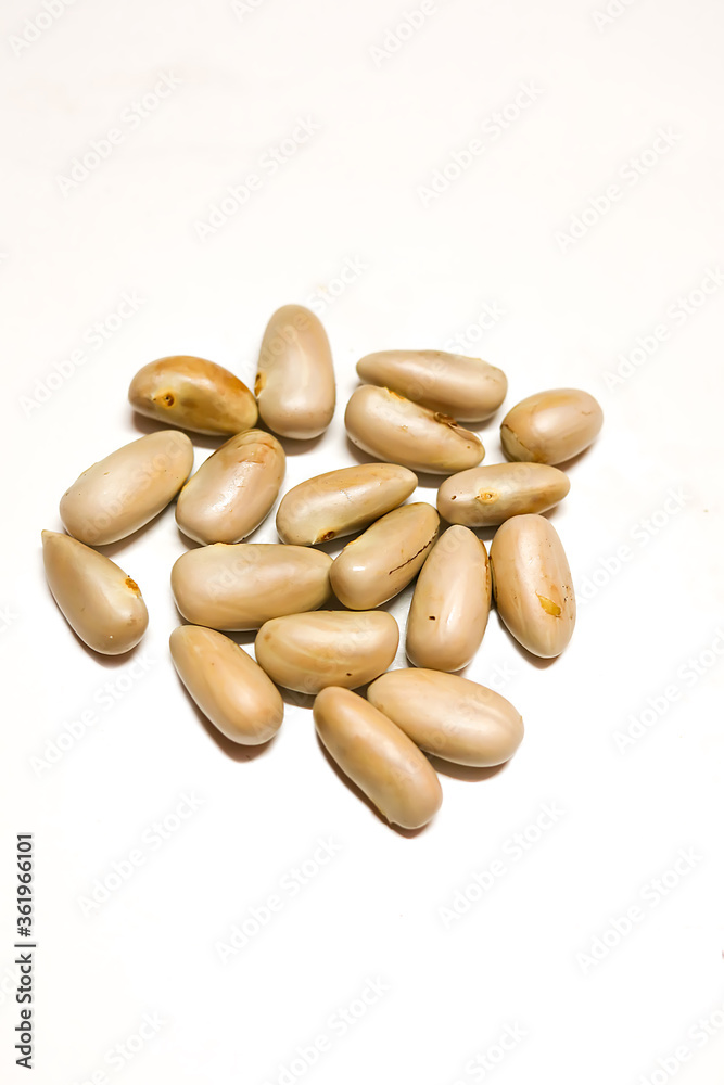 Jackfruit seeds on isolated white background. Jackfruit seeds on isolated white background.
