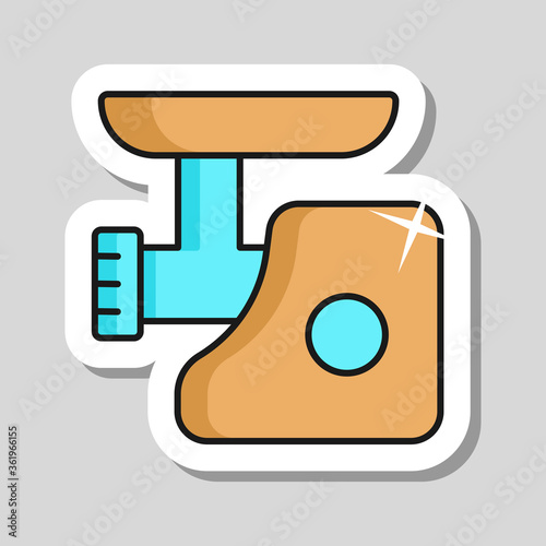Electric meat grinder vector icon