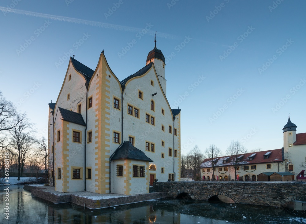 Water Castle Klaffenbach near Chemnitz in Winter