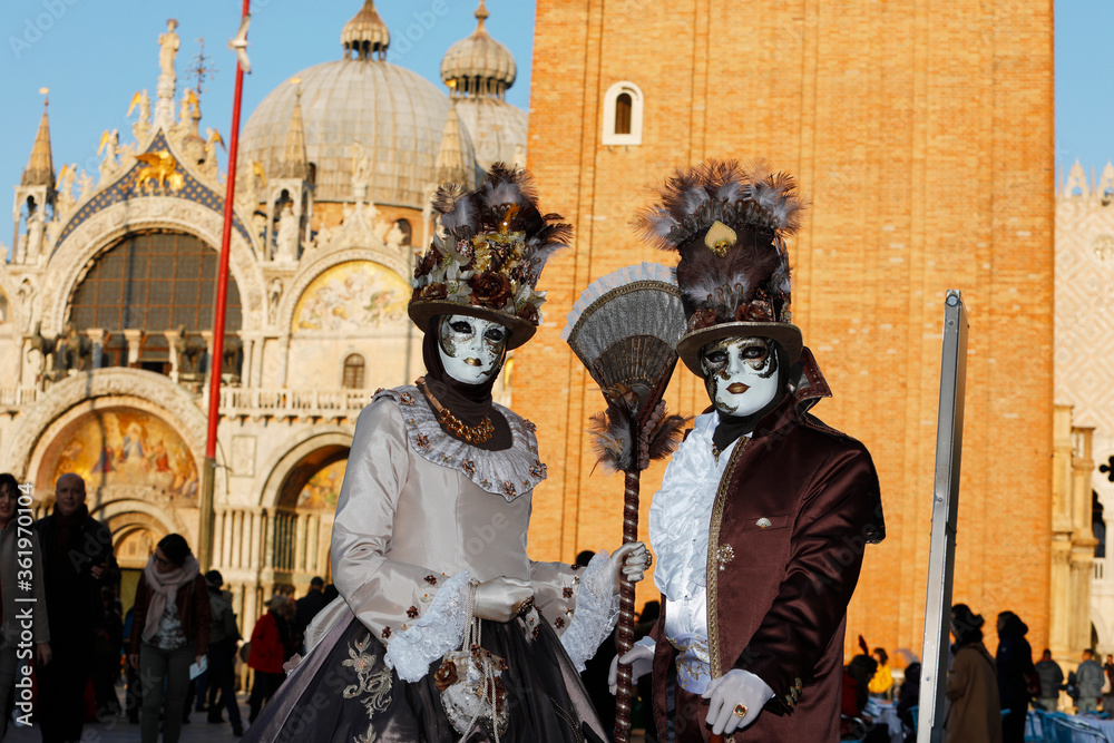 venice piazza san marco during carnival