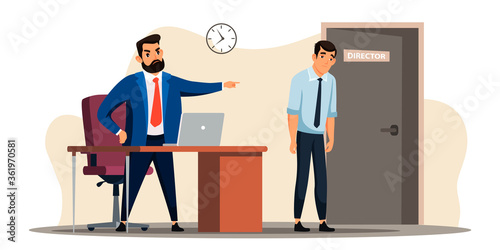 Vector character illustration unemployment concept