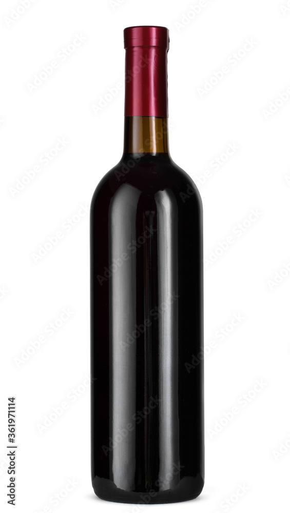 Wine bottle isolated on white background, front view Wine bottle isolated on white background, front view