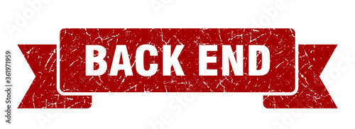 back end ribbon. back end grunge band sign. back end banner