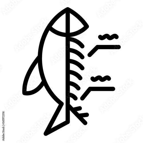 Parts of fish icon. Outline parts of fish vector icon for web design isolated on white background