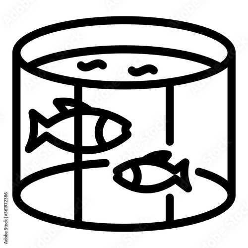 Fish farm pool icon. Outline fish farm pool vector icon for web design isolated on white background