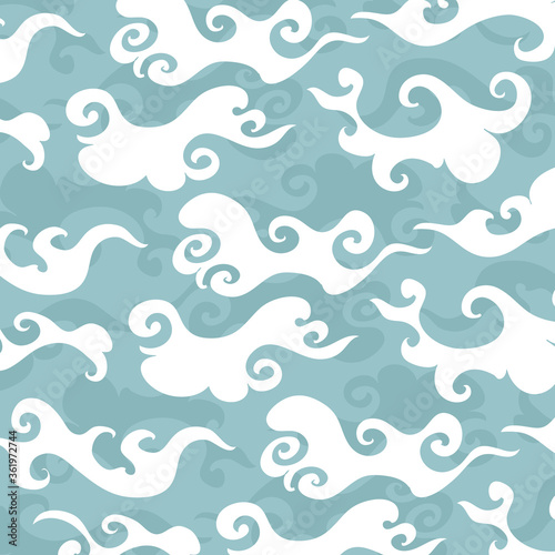 Abstract white cloud batik pattern 