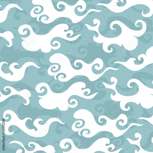Abstract white cloud batik pattern
