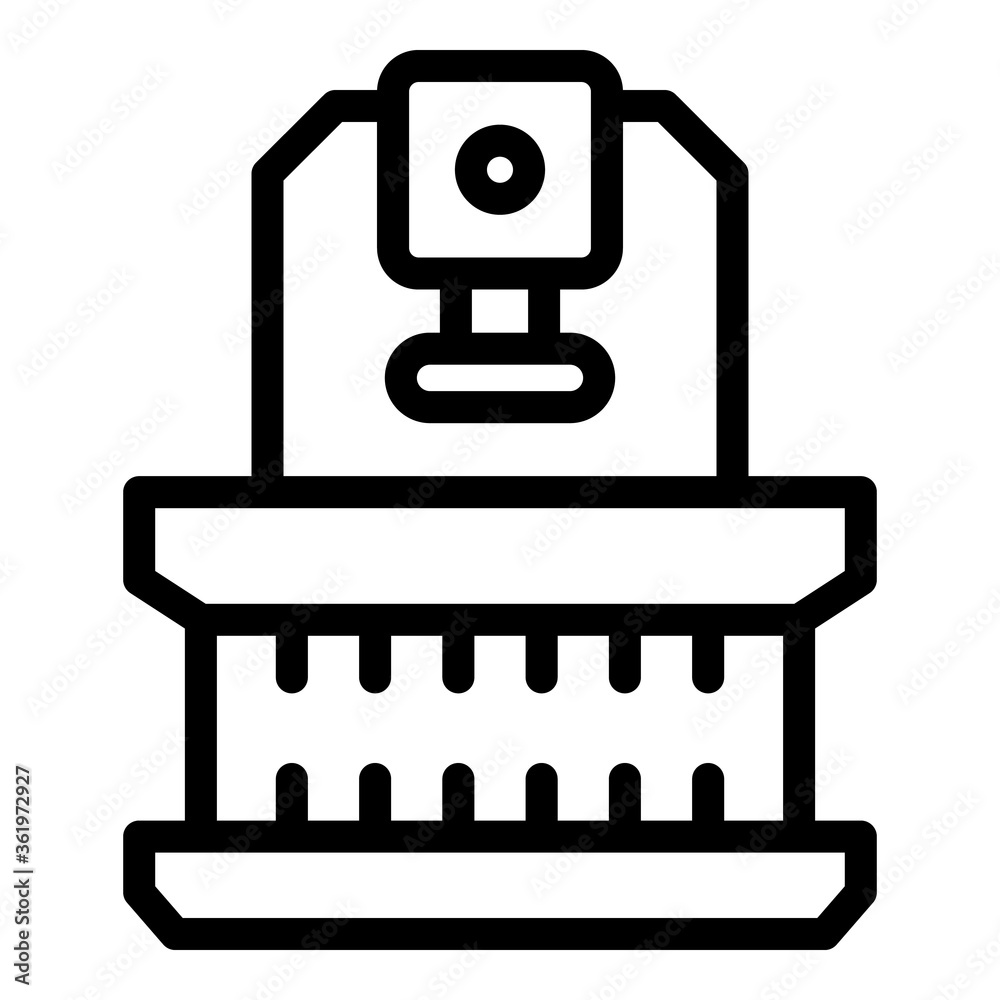 Lathe press icon. Outline lathe press vector icon for web design isolated on white background Lathe press icon. Outline lathe press vector icon for web design isolated on white background