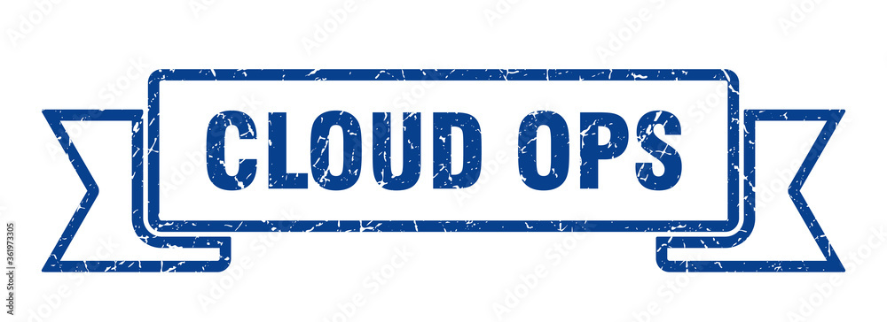 Fototapeta premium cloud ops ribbon. cloud ops grunge band sign. cloud ops banner