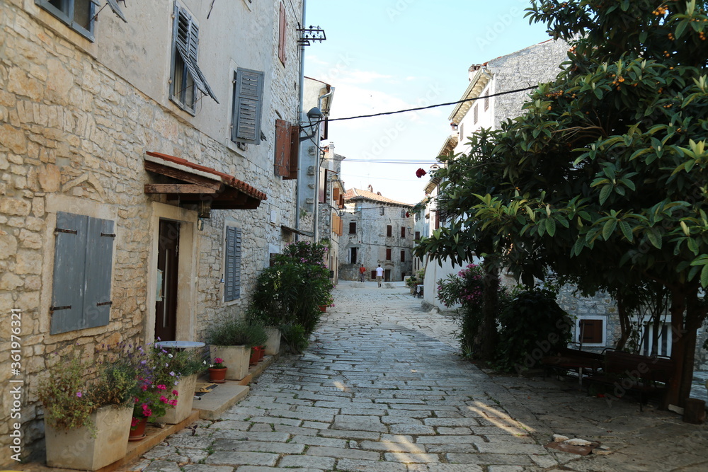Empty streets without tourists in Southern Europe in Italy and Croatia because of Covid-19