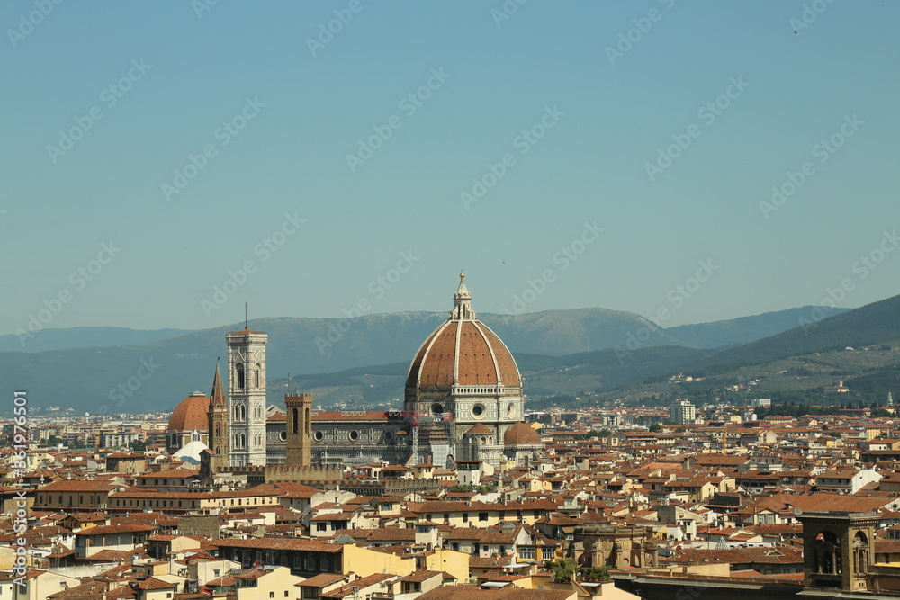 mountaintop view of Florence during June 2020 during the Covid-19 pandemic