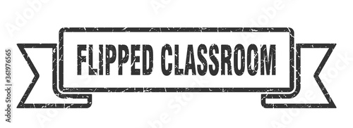 flipped classroom ribbon. flipped classroom grunge band sign. flipped classroom banner