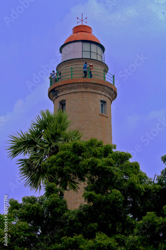 Lighthouse on the sea coast of south India.