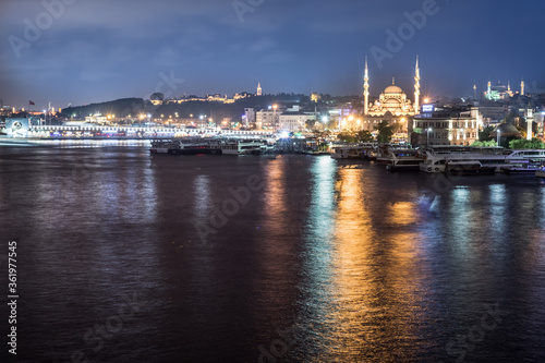stunning view on mosque in istanbul night photography
