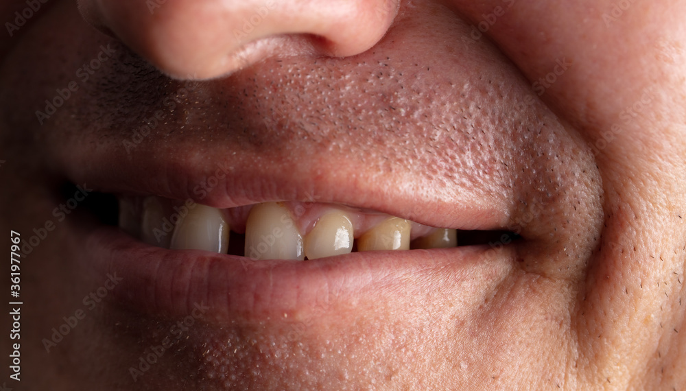Close-up lips and mouth of a man. Close-up lips and mouth of a man.