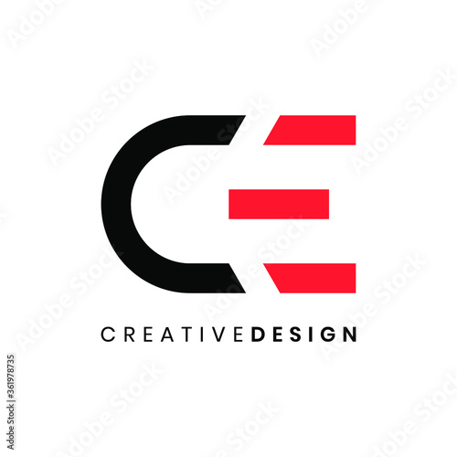 Modern letter CE logo design vector