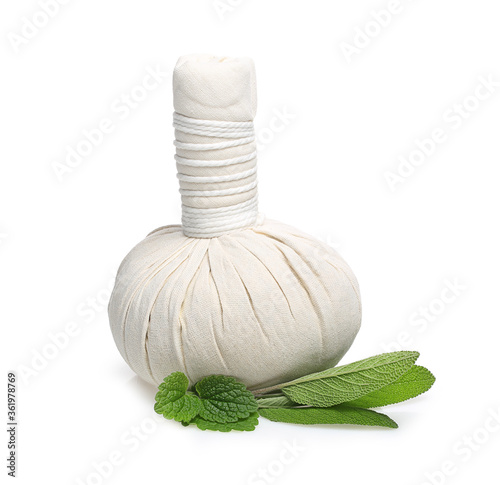 Принти на полотні Herbal spa compress ball for thai Massage and herbs