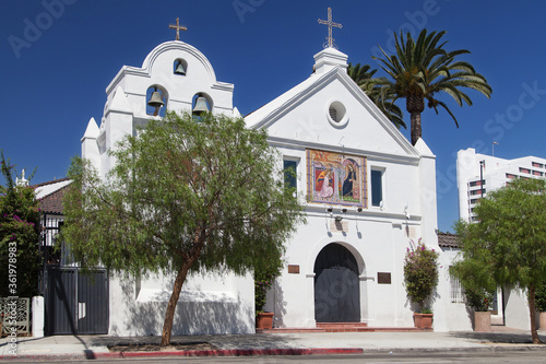 Obraz na płótnie Our Lady Queen of Angels Catholic Church in Los Angeles w salonie