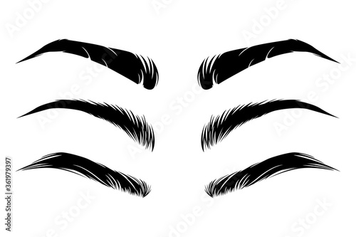 Eyebrows of different types