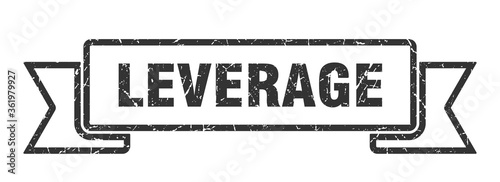leverage ribbon. leverage grunge band sign. leverage banner