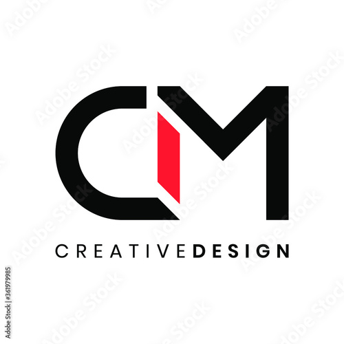 Modern letter CM logo design vector