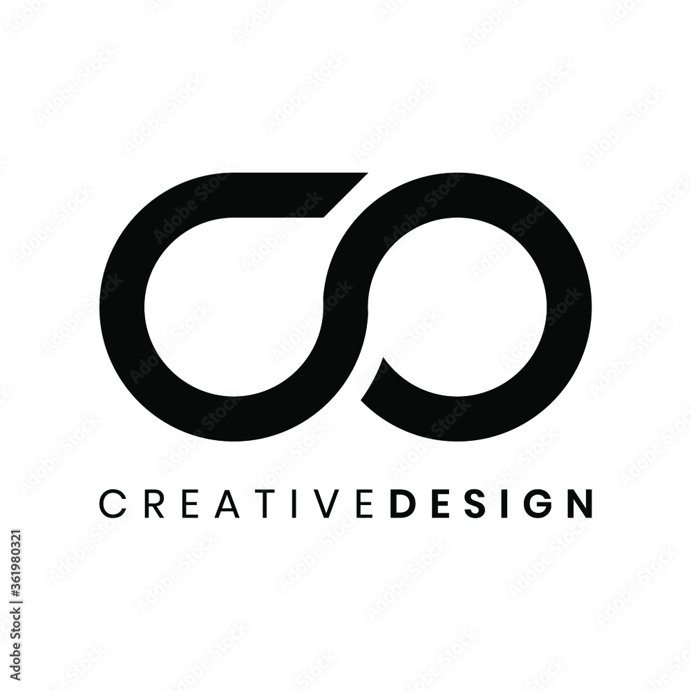 Modern letter CO logo design vector - obrazy, fototapety, plakaty 