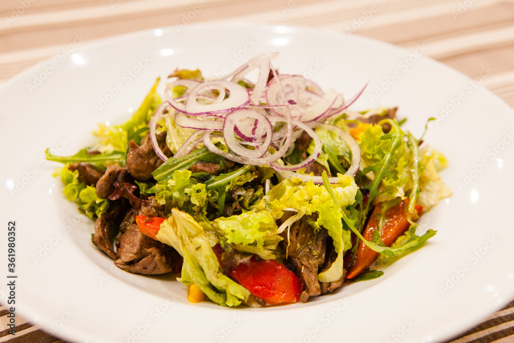 Served delicious food in the restaurant, salads, dishes, meat, sauces.
Served delicious food in the restaurant, salads, dishes, meat, sauces.