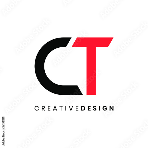 Modern letter CT logo design vector