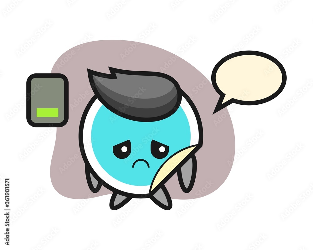Fototapeta premium Sticker cartoon doing a tired gesture