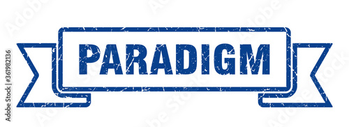paradigm ribbon. paradigm grunge band sign. paradigm banner