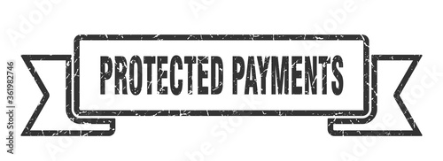 protected payments ribbon. protected payments grunge band sign. protected payments banner
