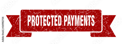 protected payments ribbon. protected payments grunge band sign. protected payments banner