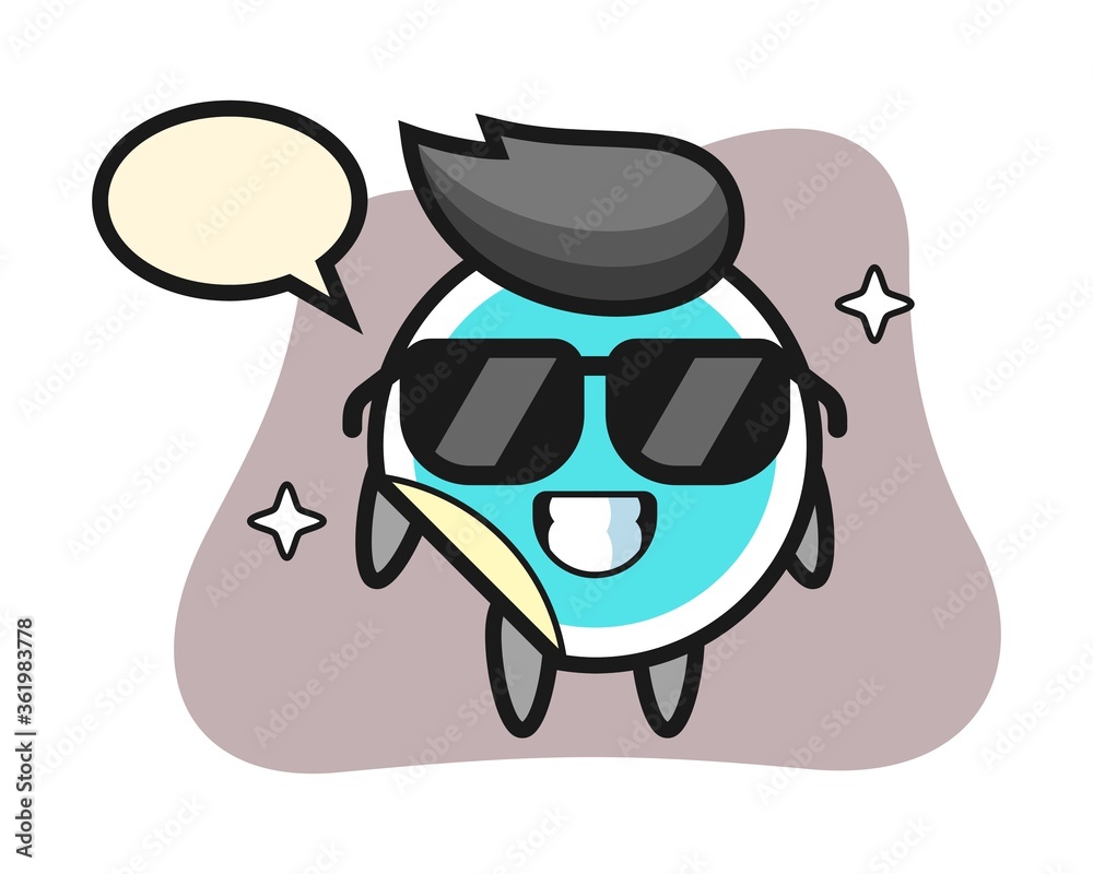 Sticker cartoon with cool gesture