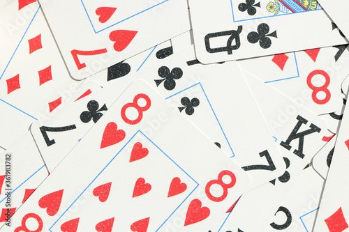 Schilderij op canvas Mixed playing cards background