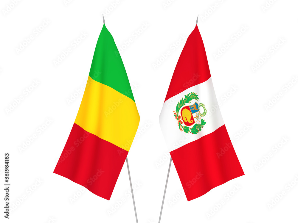 Peru and Mali flags Peru and Mali flags