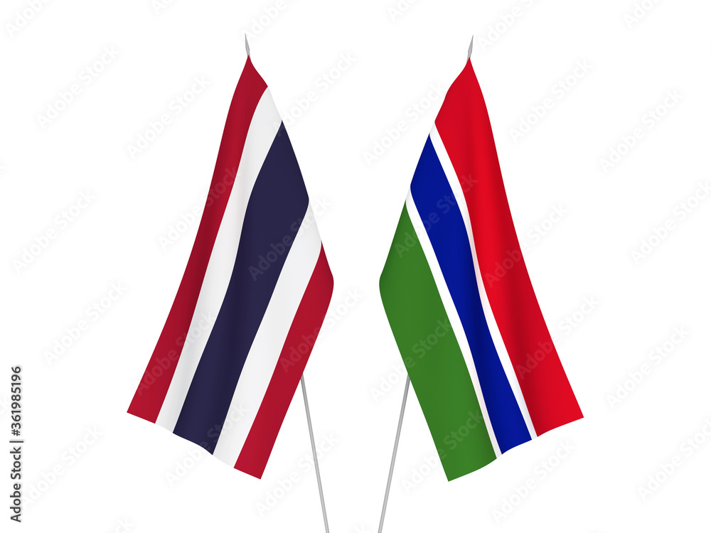 Thailand and Republic of Gambia flags