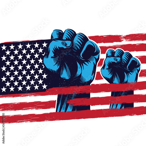 American Flag Freedom Propaganda On White Background