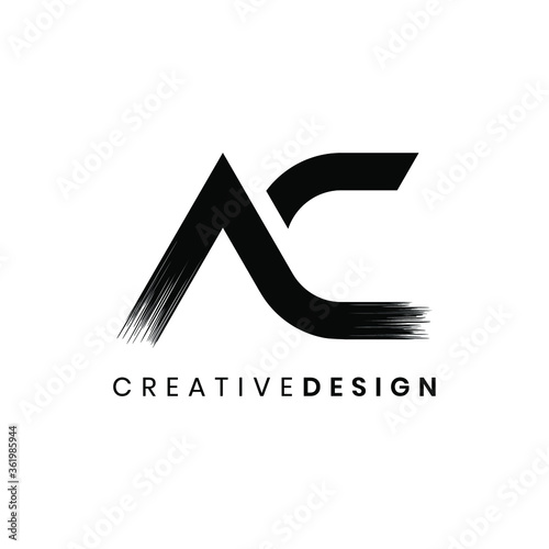 Letter AC logo brush strokes