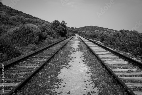 Dismissed railroad in north Sardinia, Italy