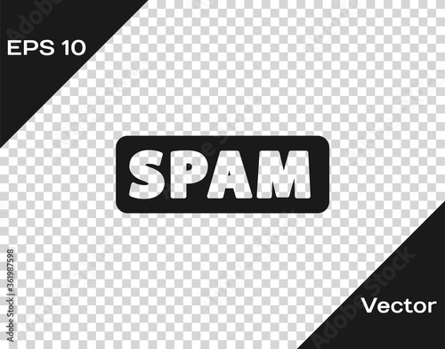 Black Spam icon isolated on transparent background. Vector.