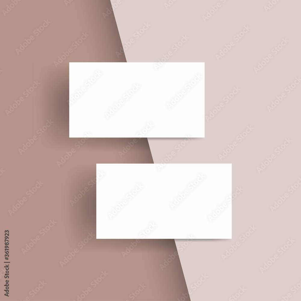White business cards isolated on peach or nude color background, Blank business cards template, Clean colour, Business card for your company, Vector illustration. White business cards isolated on peach or nude color background, Blank business cards template, Clean colour, Business card for your company, Vector illustration.