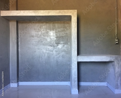 Gray Concrete Wardrobe in Wall