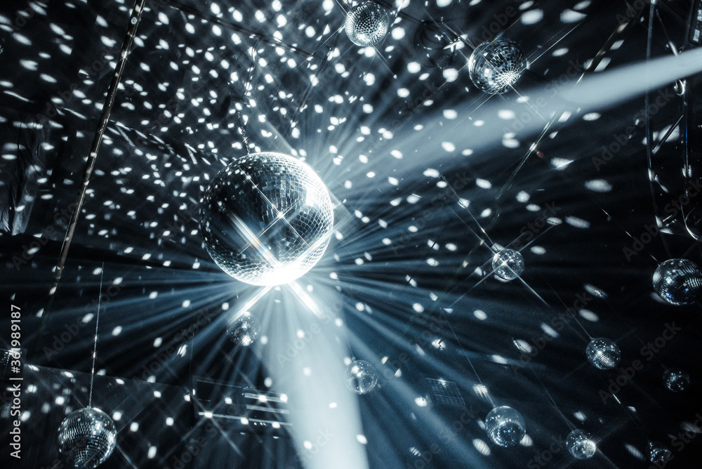 Disco ball in a night club0