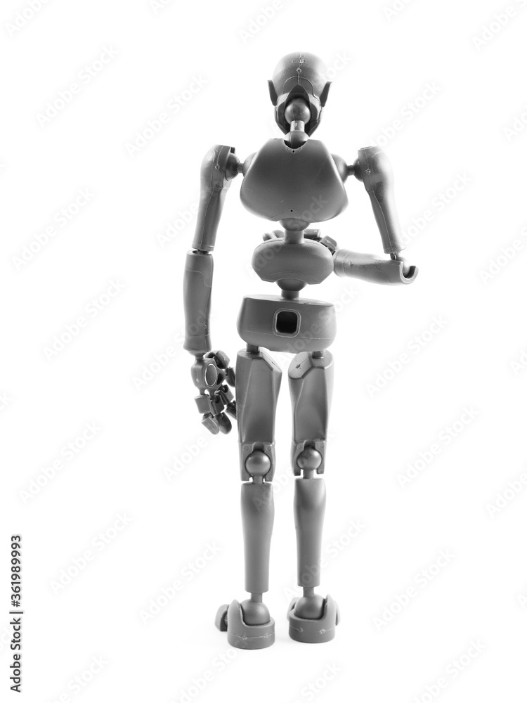 Puppet: Person looking at mobile phone - rear view Puppet: Person looking at mobile phone - rear view