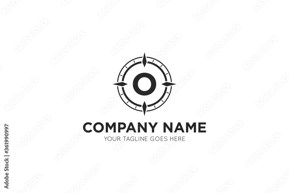 Initial letter o compass, travel logo and icon vector illustration Initial letter o compass, travel logo and icon vector illustration
