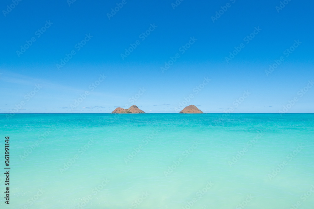 Twin islands at Lanikai beach Hawaii