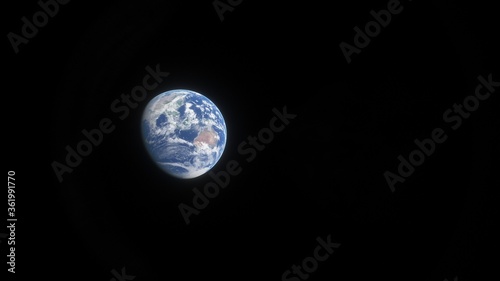 View of planet earth from space  detailed planet surface  science fiction wallpaper  cosmic landscape 3D render