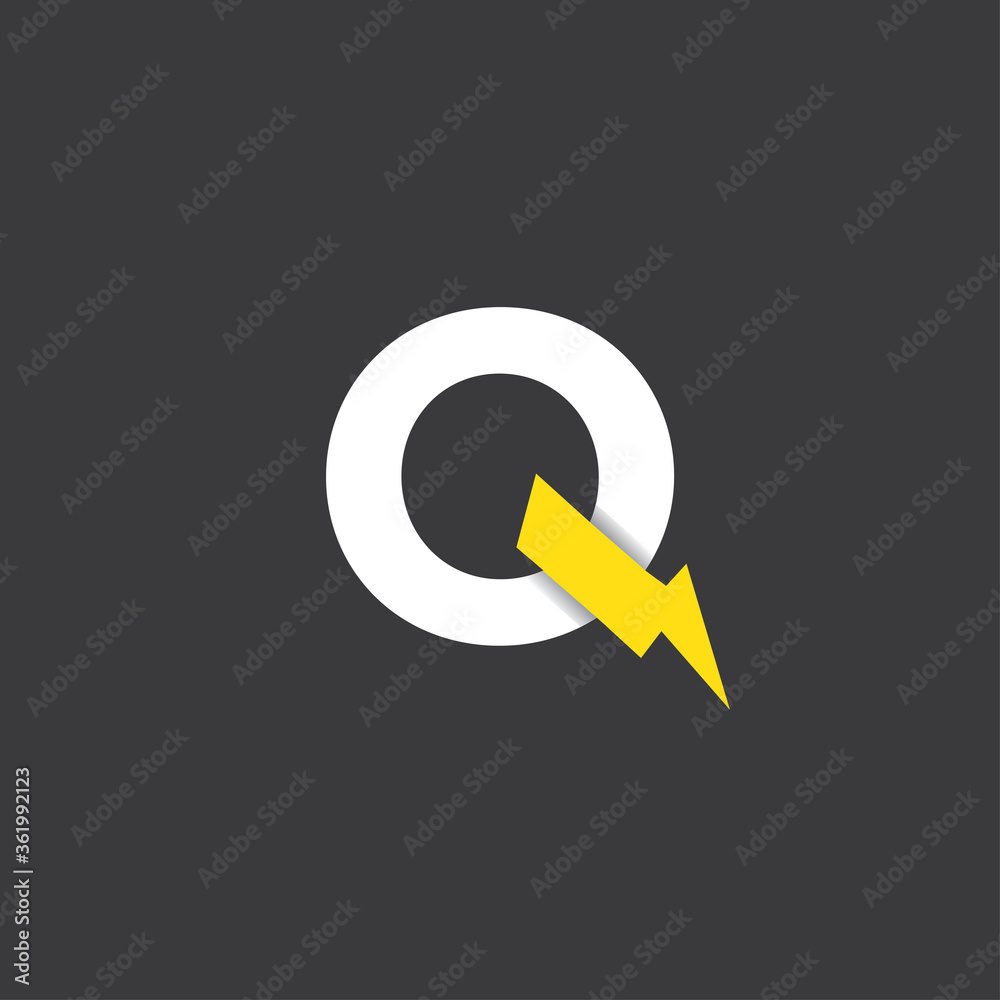 Initial letter q electric, thunder, power logo and icon vector illustration Initial letter q electric, thunder, power logo and icon vector illustration